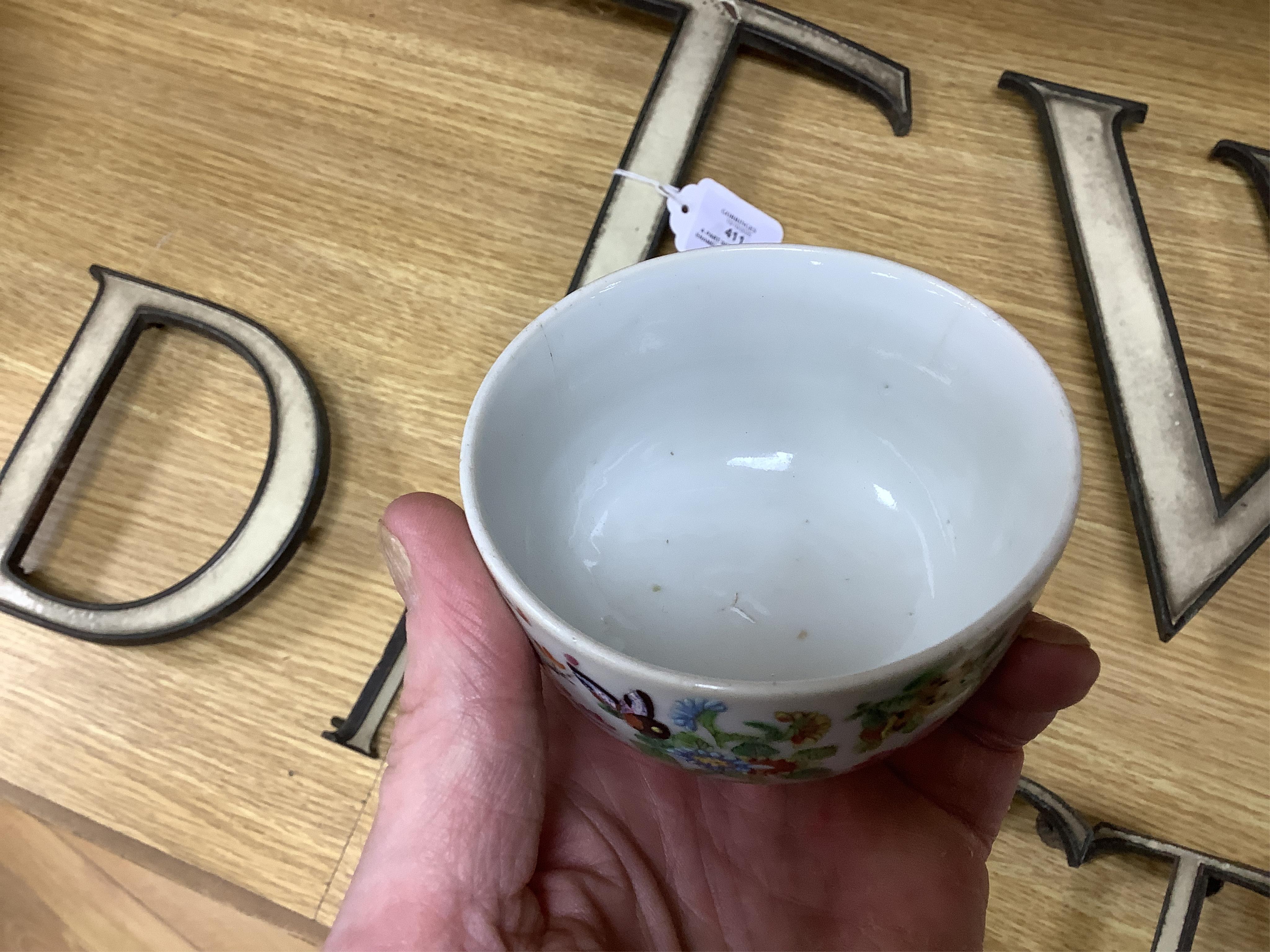 Two 19th century Chinese ‘butterfly’ bowls, largest 6cm high